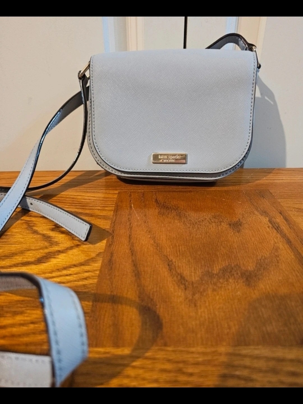 Kate Spade Light Gray Leather Crossbody Bag
